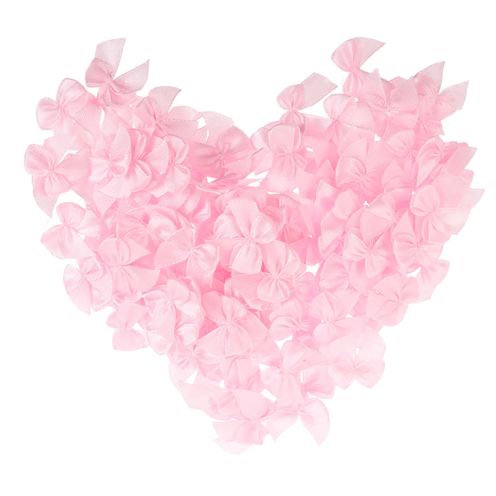 

200pcs Children Bow Headdress Hair Accessories Mini Craft Polyester Toddler Girls Pink DIY Bows Baby Hair Ties Ribbon