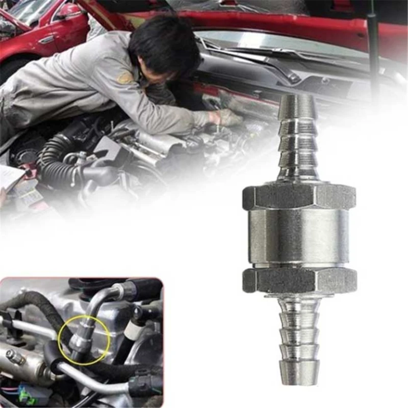 

Silver Automotive Aluminum Alloy Gasoline Diesel Fuel one-way Check Valve Universal Accessories For Automobiles Ship Helicopters