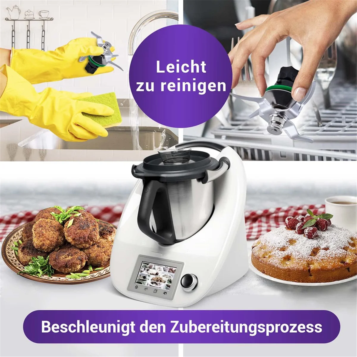 Mischmesser-Ersatz für Thermomix-Messer TM5 TM6 Ersatzklinge für Thermomix Vorwerk TM5 Küchenmaschine