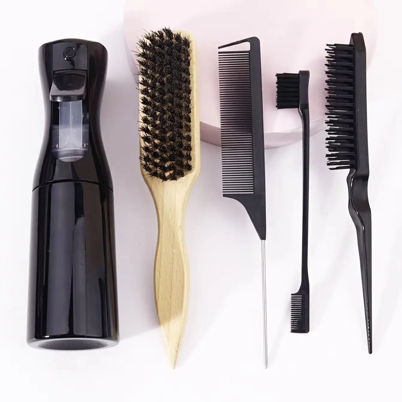 5 hair styling set, hair spray bottles, anti-static pointed tail hair combs, three comb suits, Special for Real Hair Wigs