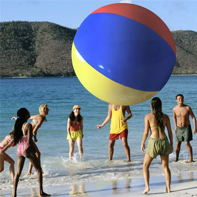 Grand ballon de plage gonflable coloré et ensemble de raquettes, jouet aquatique en Pvc de 6 pièces pour le plaisir en plein air, adapté aux tailles 100/200cm