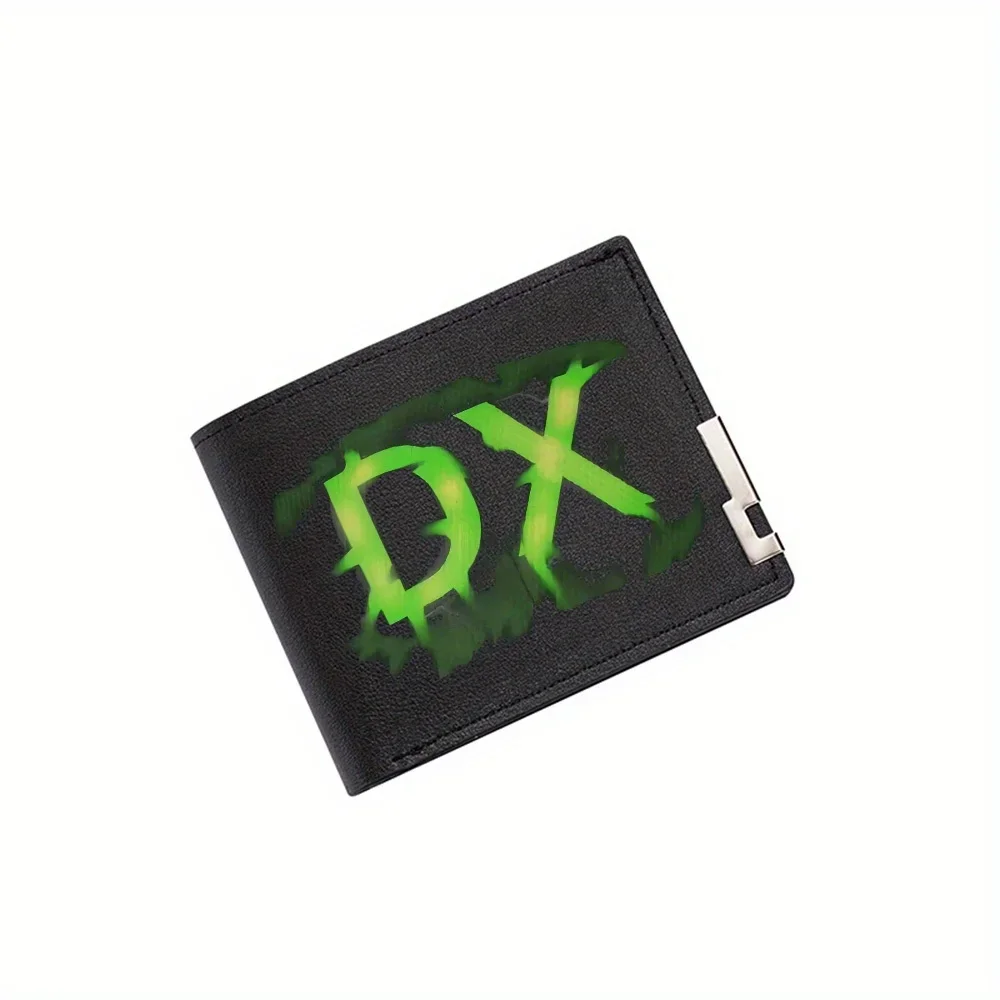 

Зеленый логотип DX, распылительная краска, произведение искусства. Мужской кошелек с принтом, простой современный стильный деловой кошелек для отца, парня, Рождество Ло