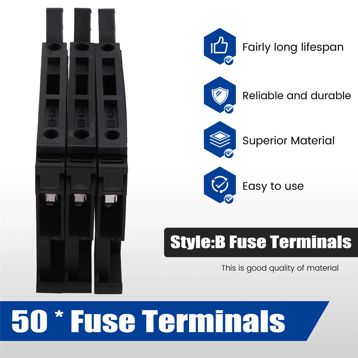 BAAQ UK-5- Bloque de terminales de carril Uk5rd Tipo de carril Conector de bloque de terminales de 4 mm Portafusibles Terminales de fusible conductor