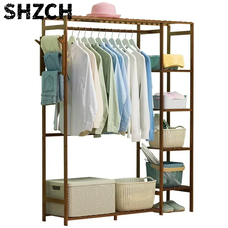 Extra Large Wardrobe Modern Multifunction Storage Rack Floor Shoe Rack with Coat Hanger  Home Furniture Organizer
