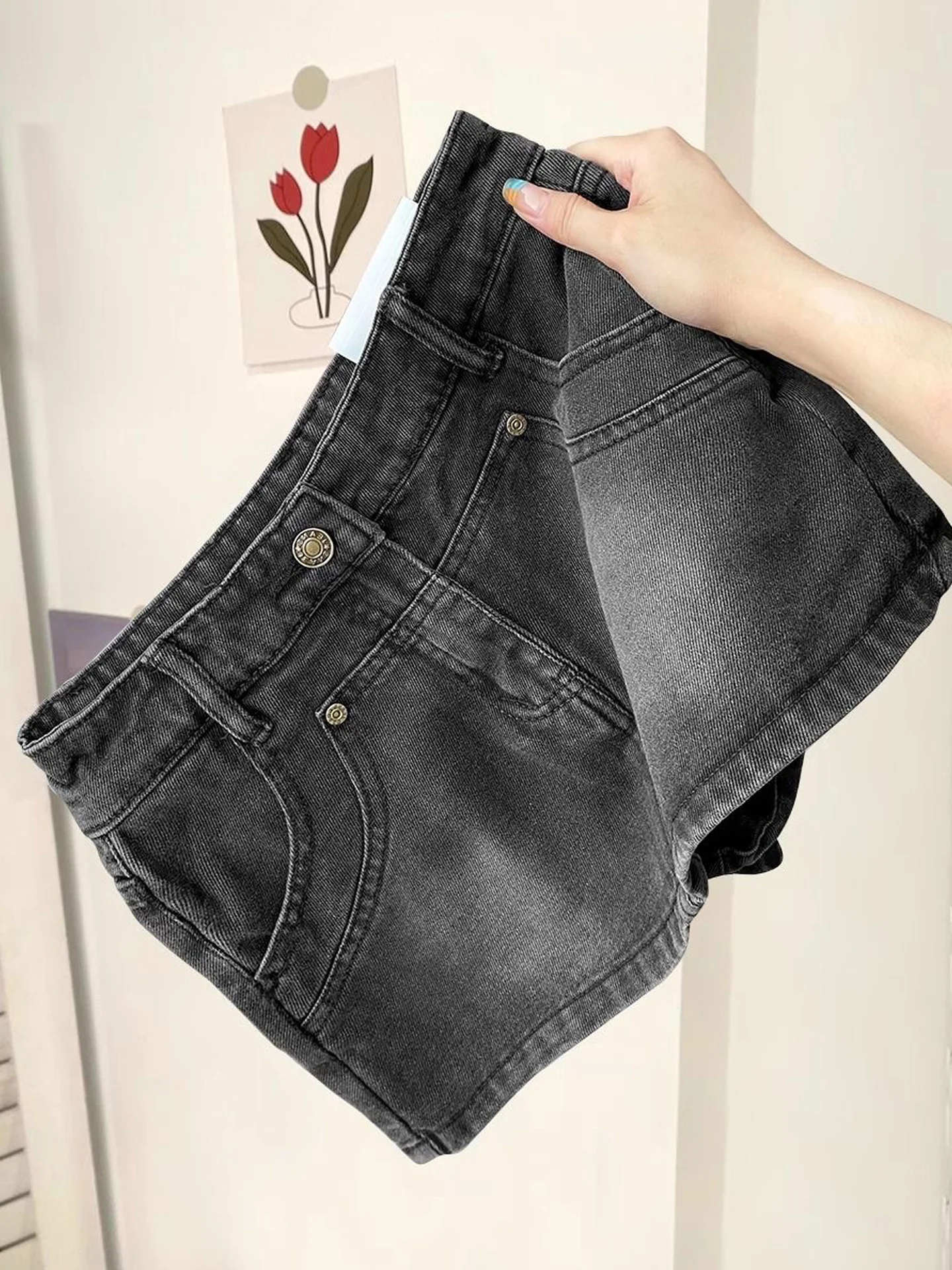 High Waist A-Line  Skirt Women's Denim Skirt Summer New Style Slimming Anti-Light Short Skirt Pants European Style