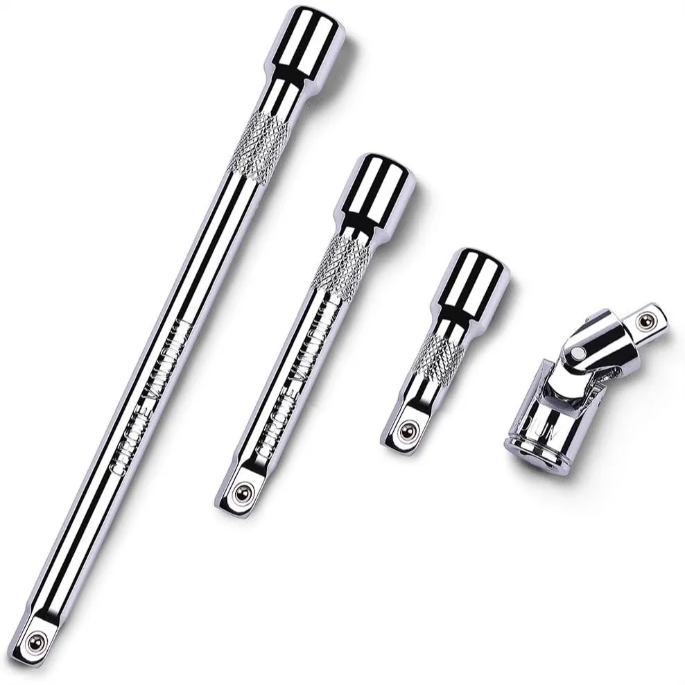 

1/2 Inch Drive Socket Extension Bar Set with 3, 5, and 10 Inch Extensions and Universal Joint for Versatile Tool Use