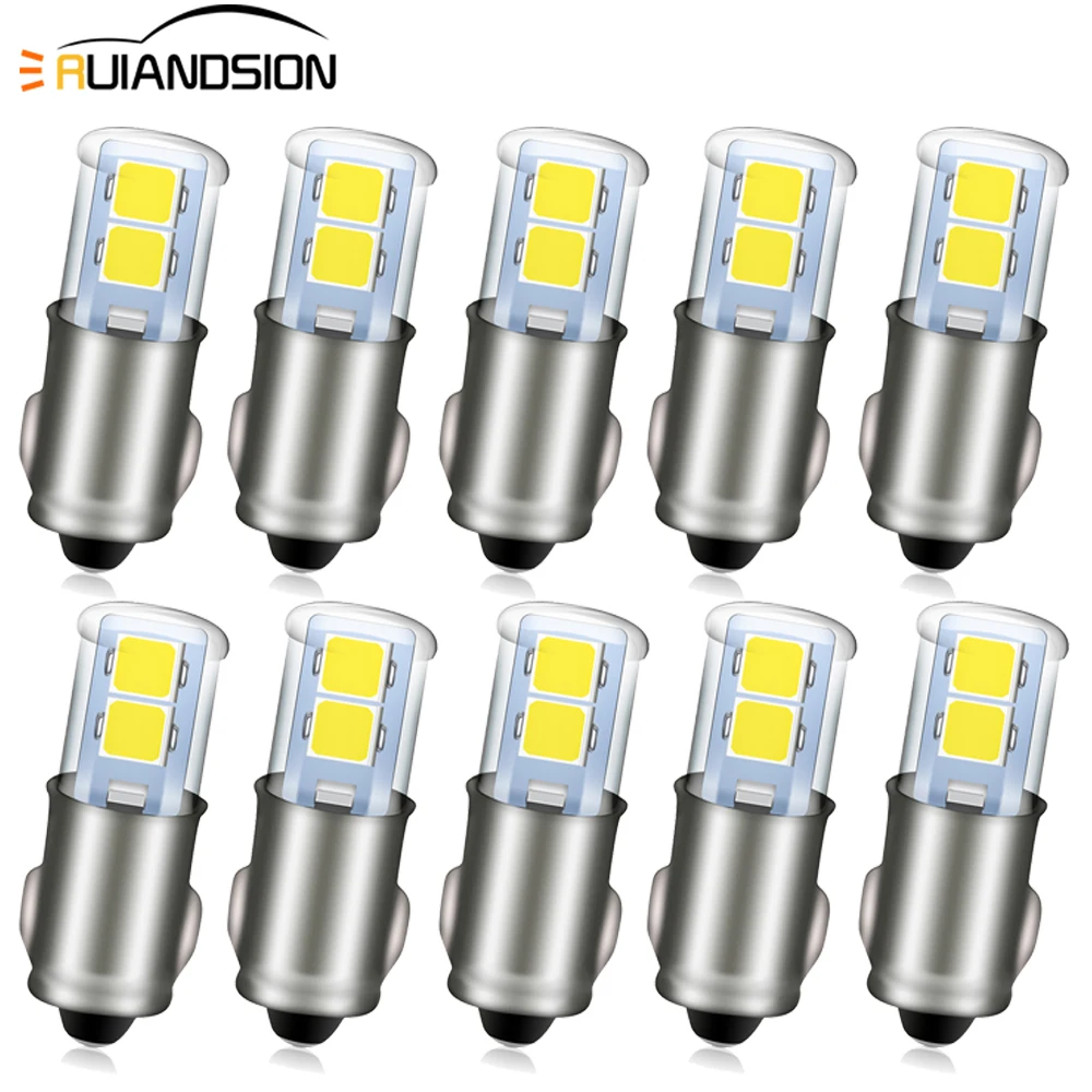 

10 шт. ba7s t7 Светодиодная лампа заднего хода лампа для приборной панели телефон приборной панели 6 в белый теплый белый свет