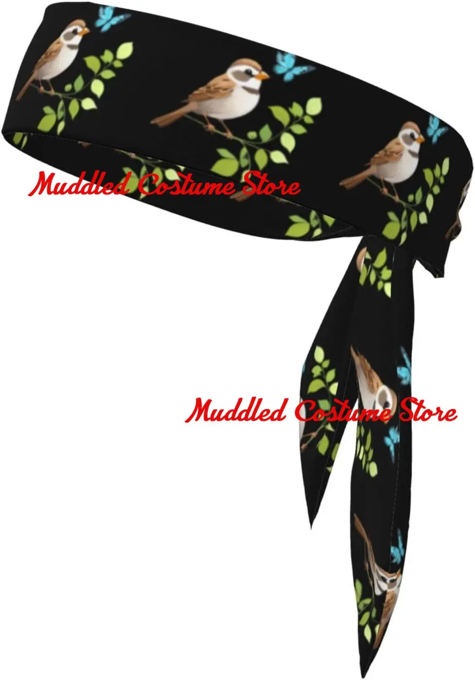 

Sports Head Tie Little Sparrow and Butterfly Prints Quick Drying Moisture Wicking Multifunctional Athletic Ban