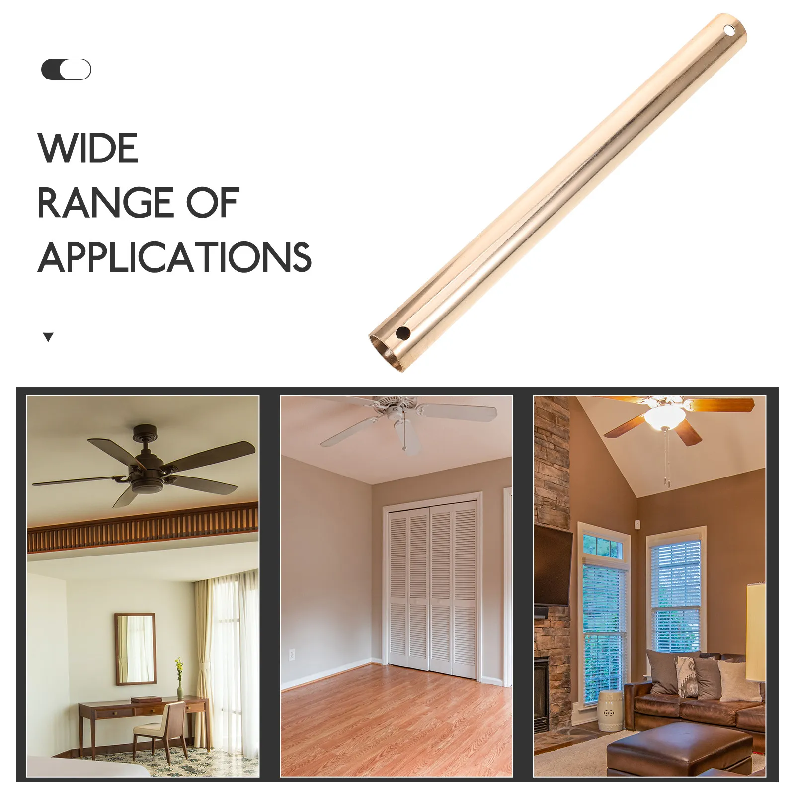 Ceiling Fan Extension Rod Heavy Duty Iron Downrod for High Ceilings Easy Installation Sleek Modern Design Sturdy Fan Extender