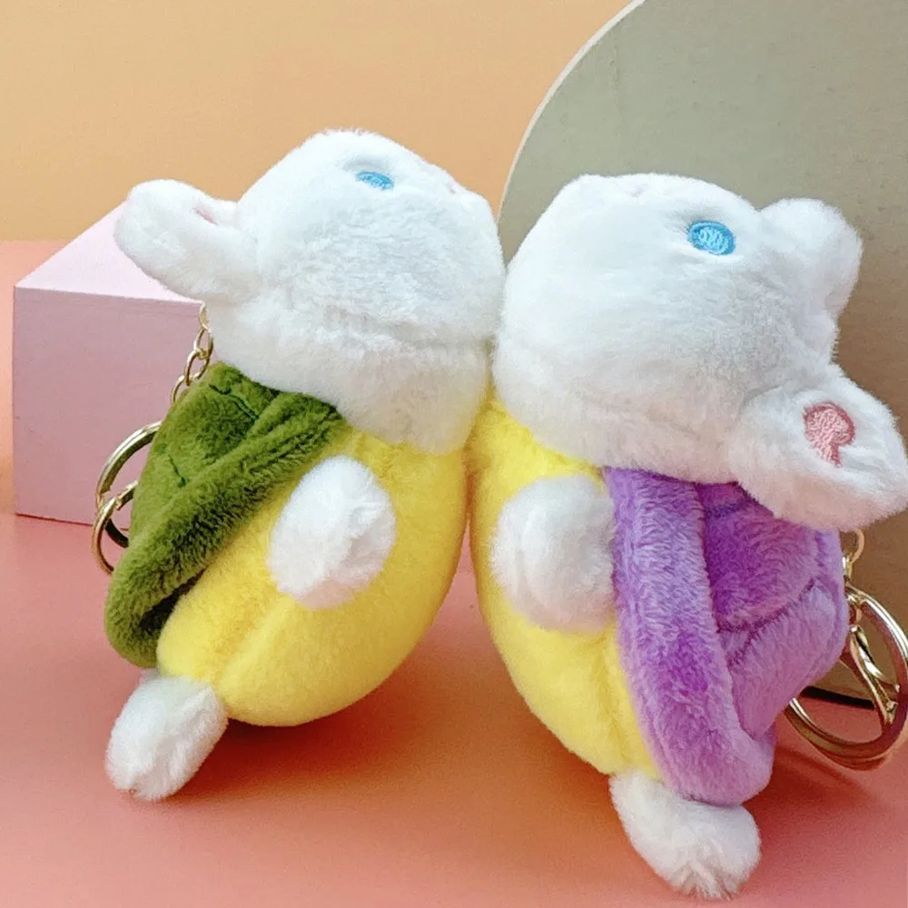 Lovely Turtle Rabbit Plush Pendant Bag Hanging Stuffed Plush Doll Keychain Cute Creative Plush Toy Keyring Car Key Pendant