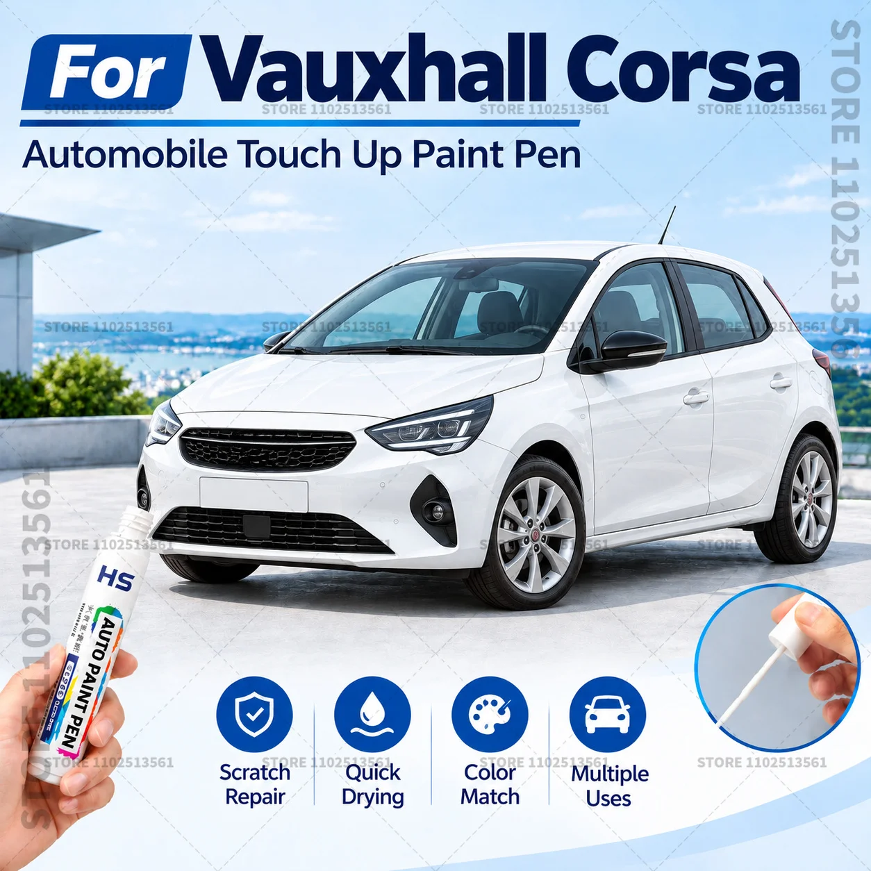 For Vauxhall Corsa Automotive Touch Up Paint Pen Scratch Repair Marker for Car Body Bumper Door Paint Restoration Accessories