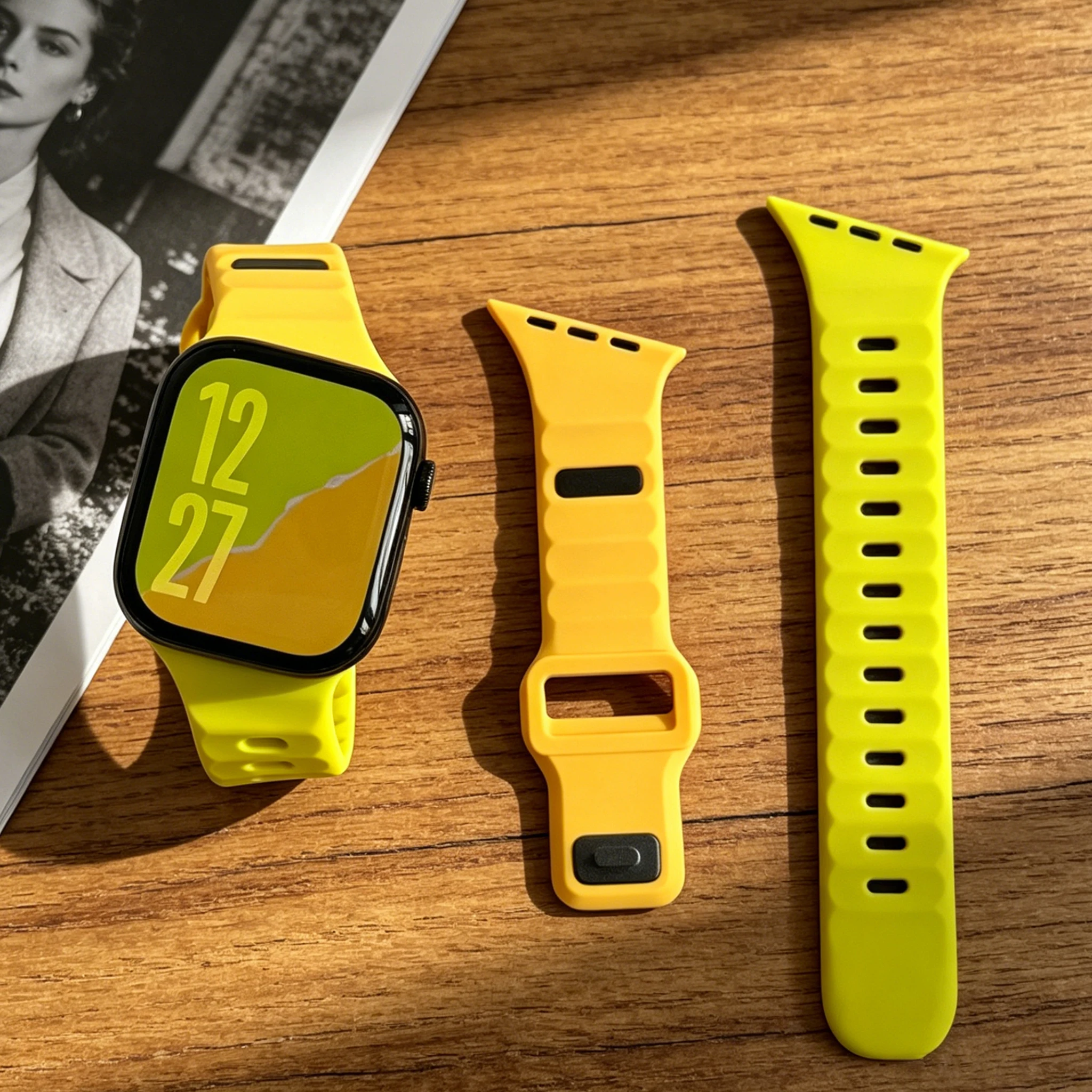 Sport-Silikonarmband für Apple Watch Bänder 49mm 44mm 45mm 46mm Abgeschrägtes Armband Correa iWatch Series 11 10 9 8 7 6 SE Ultra 3 2