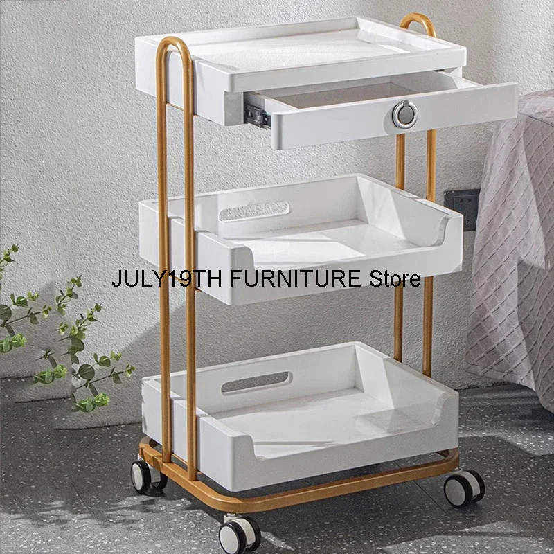 Cosmetic Helper Tool Trolley Utility Aesthetic Storage Auxiliary Cart Wheels Chariot Coiffure Hairdressing Furniture MQ50TC