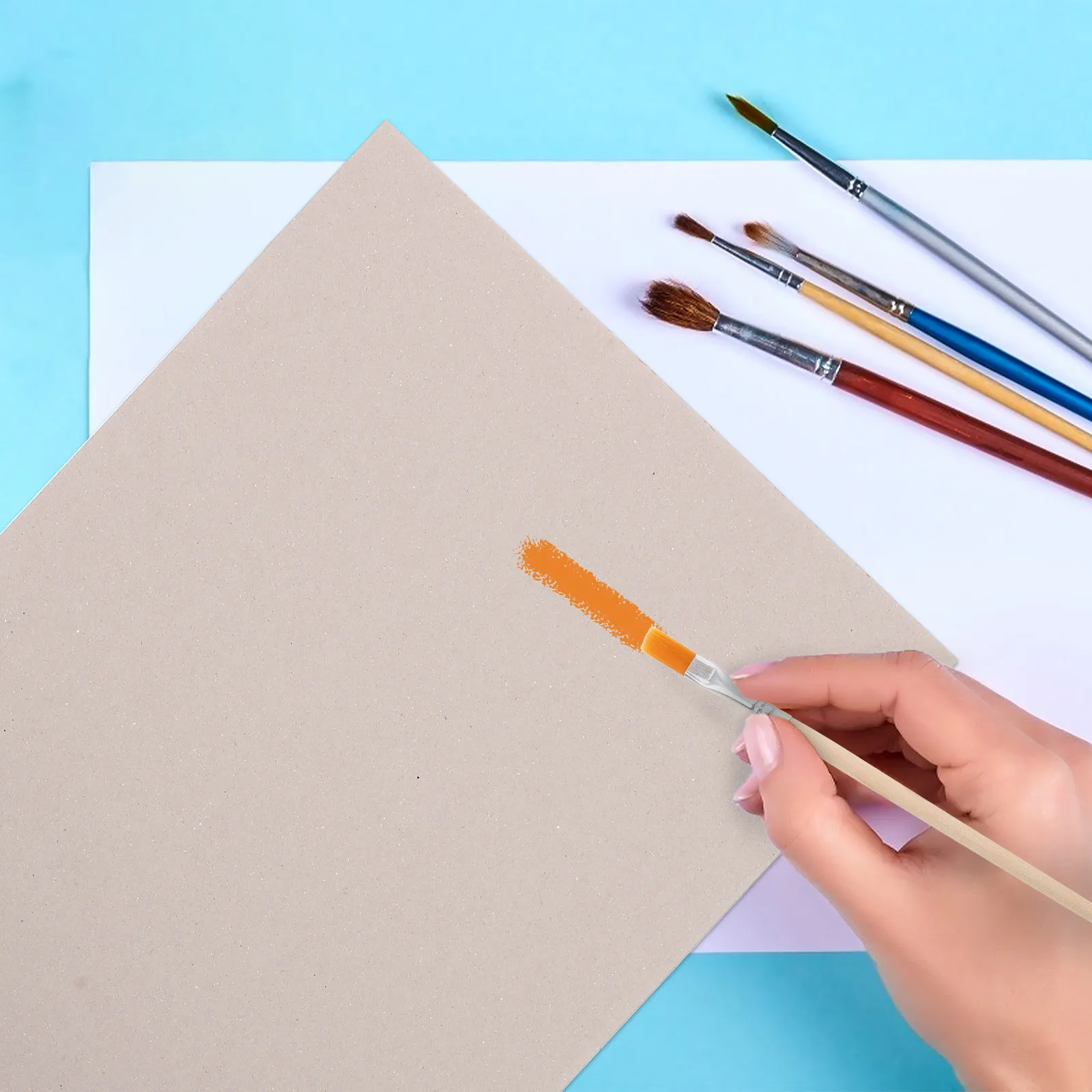 10Pcs Thickened Gray Paperboard for DIY Greeting Cards Making Handicrafts Handmade Crafts Supplies Kindergarten Craft