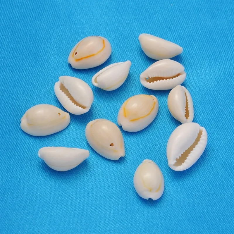 50 sztuk Naturalne koraliki z muszli Cowrie Barwione muszle Kolor 18,5 ~ 23x13 ~ 14x9 ~ 11mm Otwór 1,5 mm