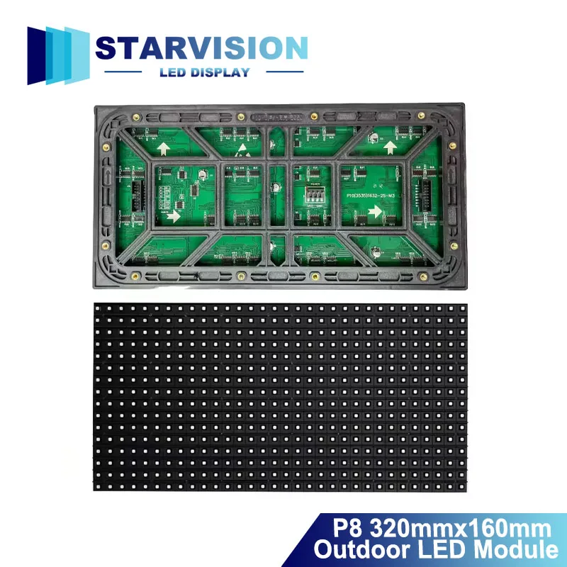 

P10 Outdoor Full Color 320x160mm Module 32x16 Pixel Matrix Panel RGB Programmable Display HUB75 Screen Video Wall SMD3535 4500CD