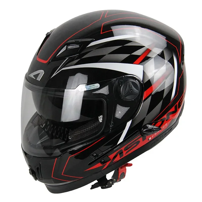 France Original ASTONE Motorcycle Helmet Full face Double Lens Helmet off-road Racing Cascos para motos DOT Approved Casco moto