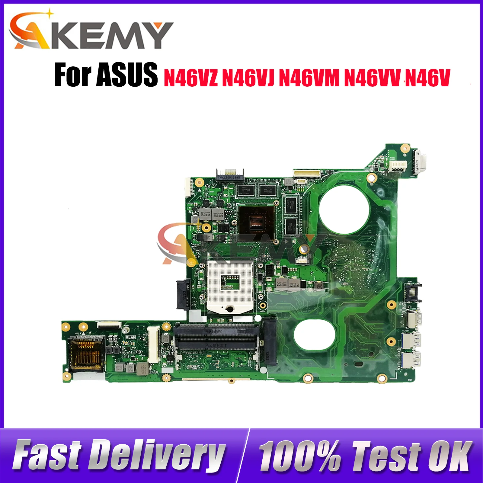 

N46VZ Материнская плата для ноутбука ASUS N46VV N46V N46VJ N46VB N46VZ N46VM Материнская плата для ноутбука в наличии 100% тестирование ОК быстрая доставка