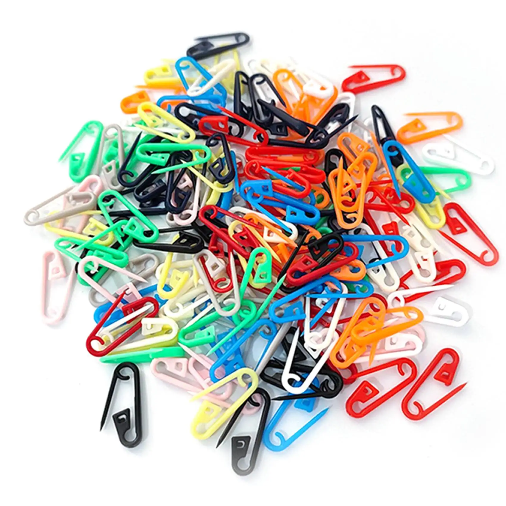 200PCS Color Plastic Safety Pin 2.3 cm Black and White Rose Red Yellow Blue Green Small Mark Plastic Plastic Pin