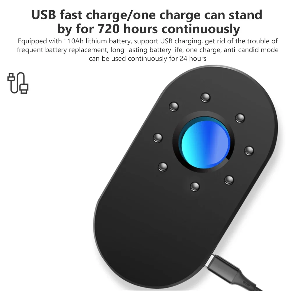 Mini Anti-Candid Camera Detector Travel Hotel Handheld Anti Peeping Theft Alarm Detector Infrared Detector Security Protection Sensor