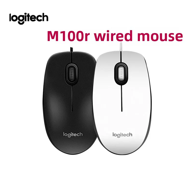 

Logitech M100R wired mouse laptop desktop computer home office universal black mouse