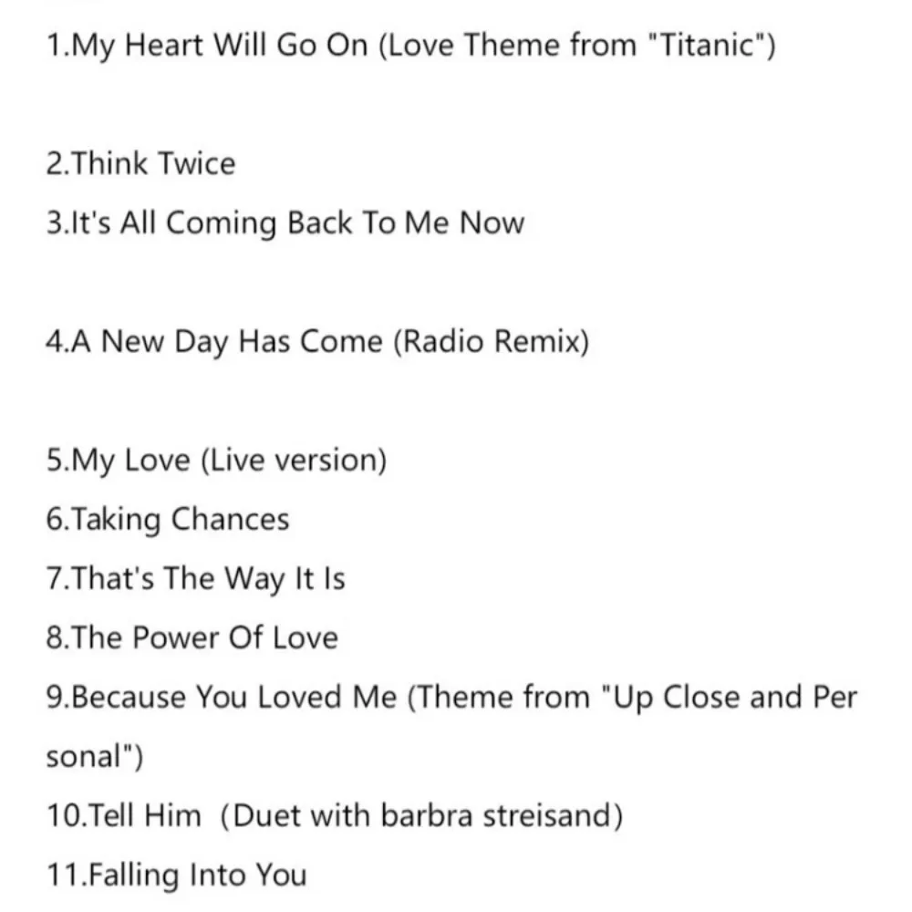 مجموعة Celine Dion Century 2CD - القصص المميزة بما في ذلك "قلبي سيذهب على" لعشاق الموسيقى ومحبي الموسيقى الموسيقية