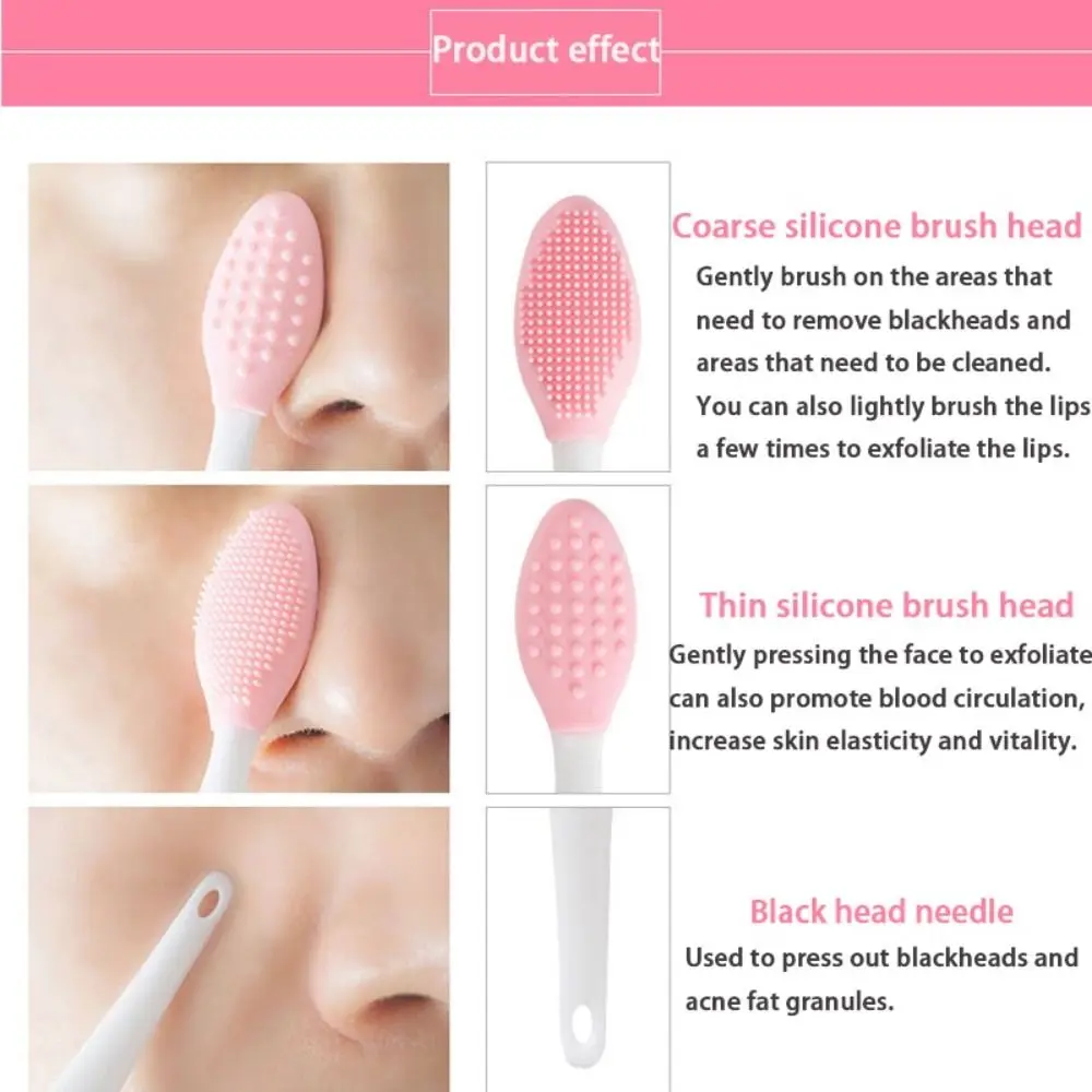 Manual Beauty Nose Brush New Clean Pores Soft Fur Facial Brush Silicone Clarisonic