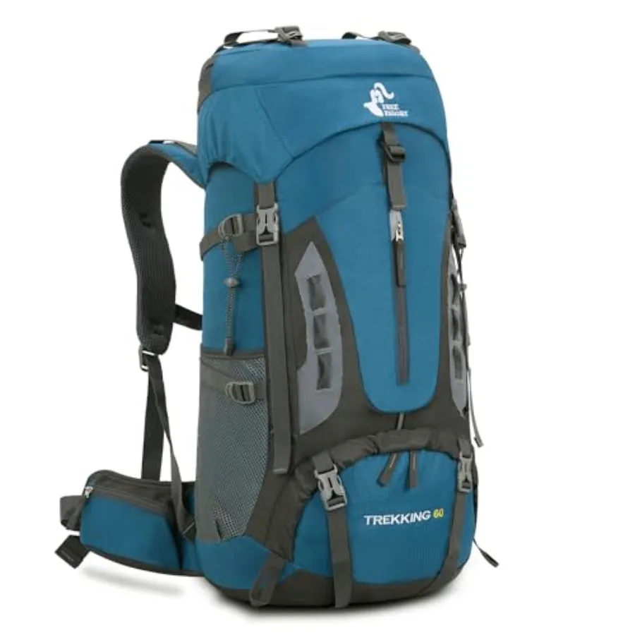 

60L Hiking Camping Backpack with Rain Cover Waterproof Large Capacity Outdoor Sport Travel Daypack Climbing Touring