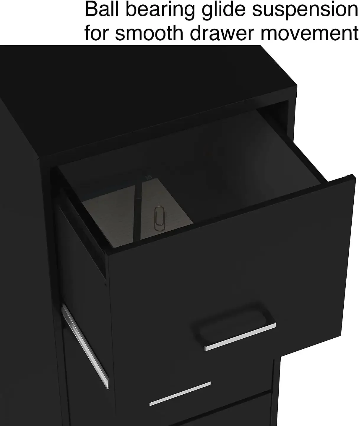 4-Drawer Vertical File Cabinet Locking Letter Black 18-Inch D (52152)