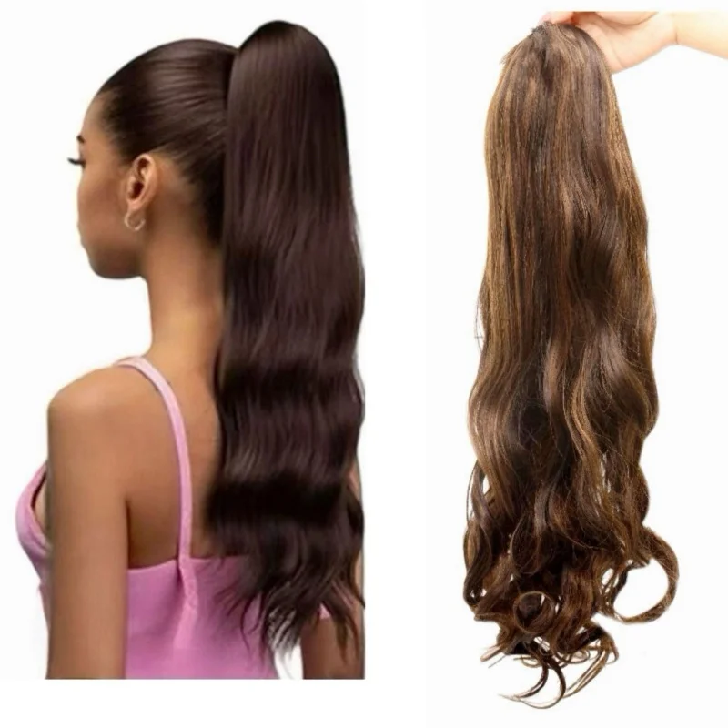 

Synthetic drawstring ponytail African high-temperature fiber 55cm