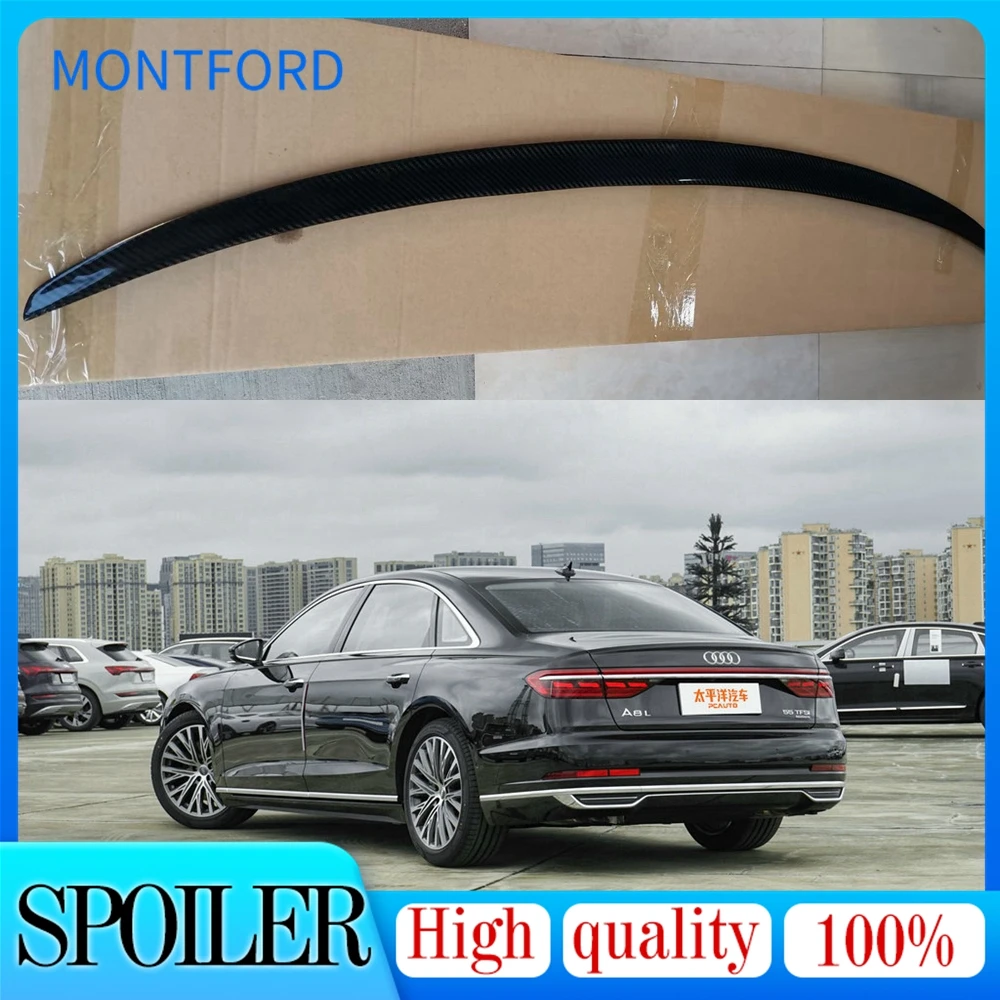 

Спойлер из углеродного волокна для AUDI A8, S8, RS8, Sportback, Coupe 2018, 2019, 2020, 2021 годов, искусственное крыло, автомобильные аксессуары