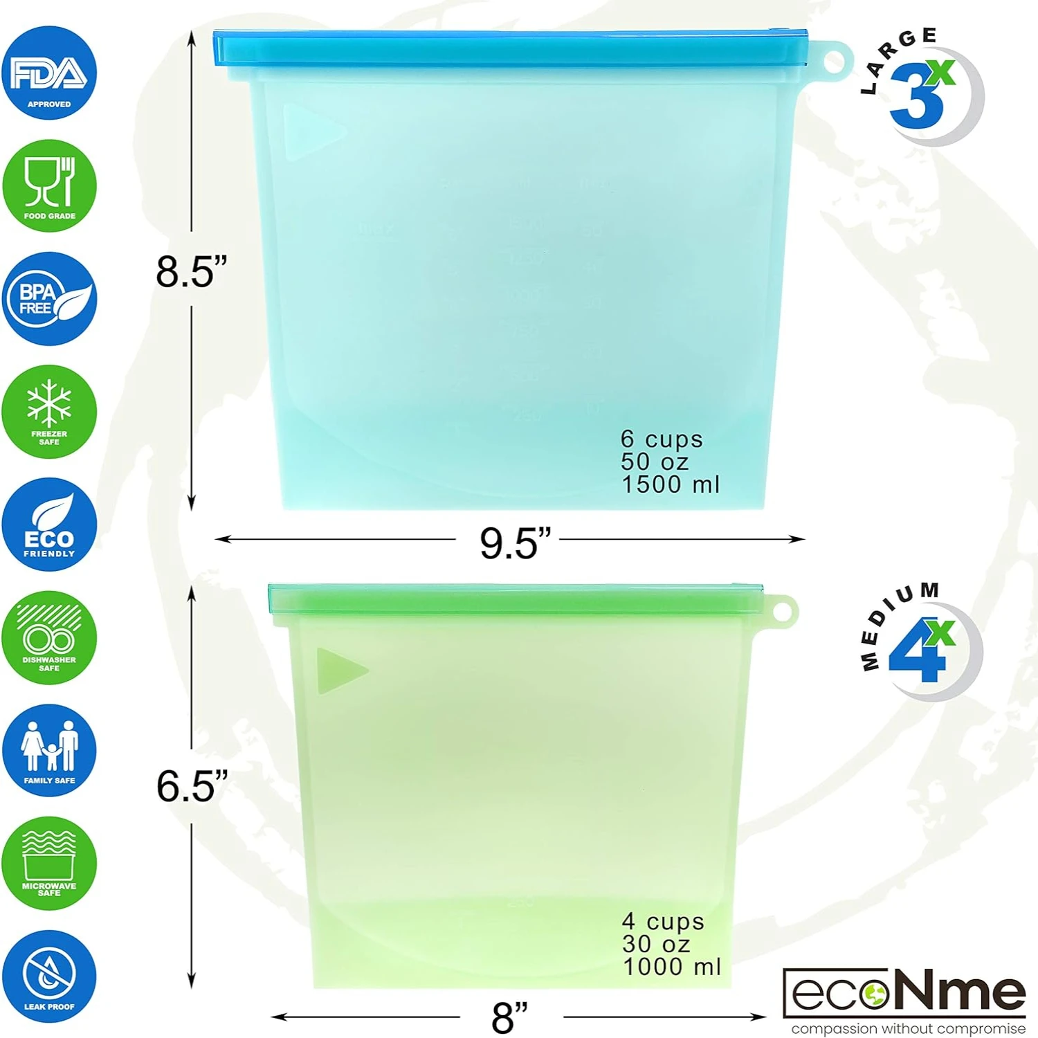 ersatile and Long-Lasting, these 9 Eco-Friendly Silicone Food Bags are a Convenient and Durable addition to your kitchen essenti