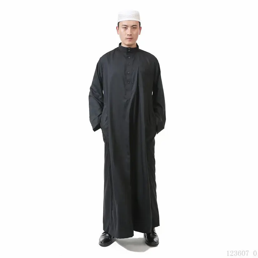 남성용 사우디 아라비아 긴 가운 이슬람 Abaya 이슬람 남성 Jubba Thobe Daffah Dishdasha 전통 의류 Kaftan Dress Djellaba