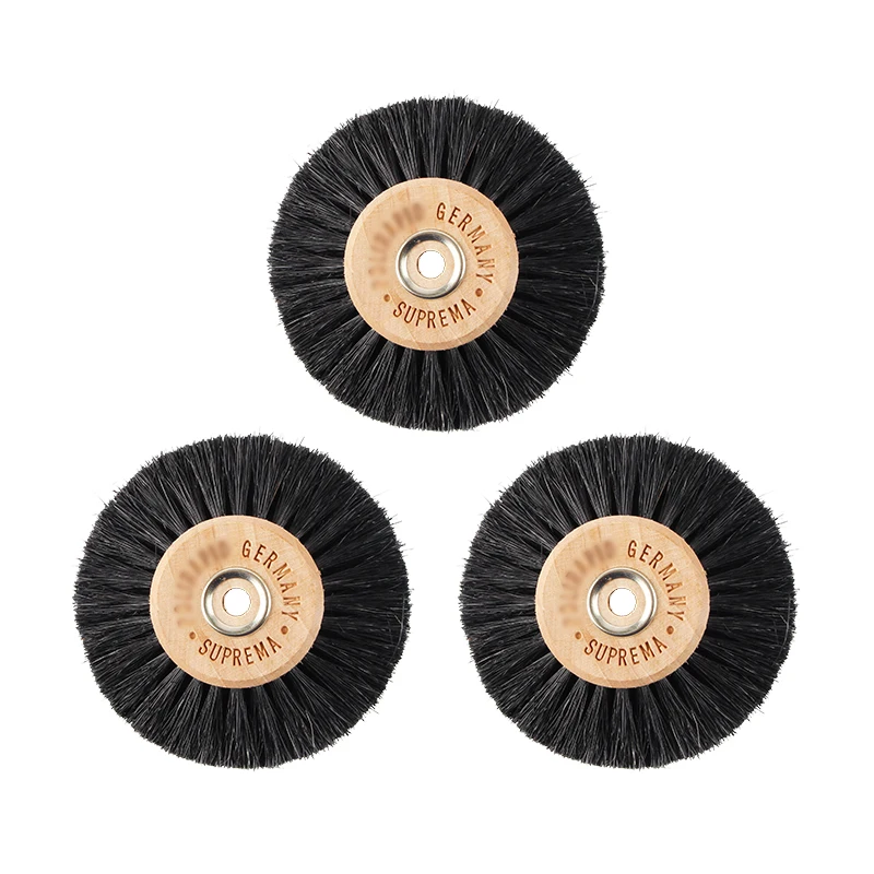 12pcs High Quality 4C 6C 65mm 78mm Pointed Black Chungking Bristle Hair Wheel Brush Jewelry Polishing Cleaning Wooden Hub Brush