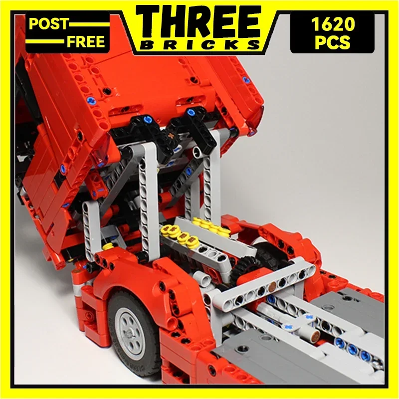 ThreeBlocks Moc Bouwstenen Automodel serie grote vrachtwagen draaiknop Technologie Bricks DIY Speelgoed Voor Kinderen Kinderen Geschenken