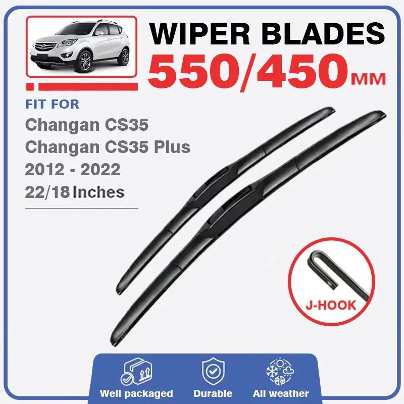 Front Rear Wiper Blades For CHANA Changan CS35 / CS35 Plus 2012 - 2022 Windscreen Windshield Back Window Washer Fit U Hook Arm