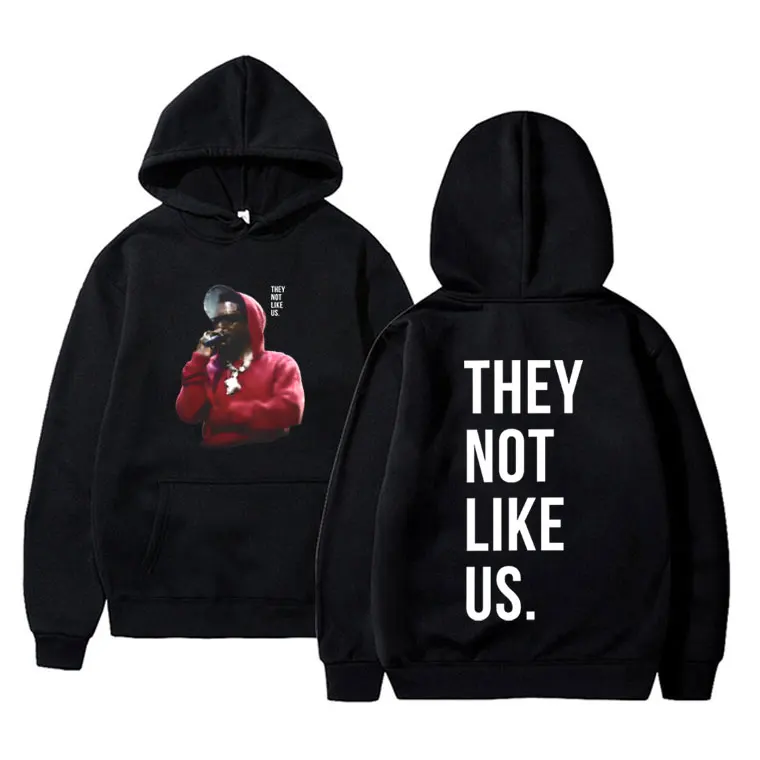 Rapper Kendrick Lamar They Not Like Us Music Album Graphic Hoodie Male Vintage Casual Pullover Men's Hip Hop Fashion Streetwear