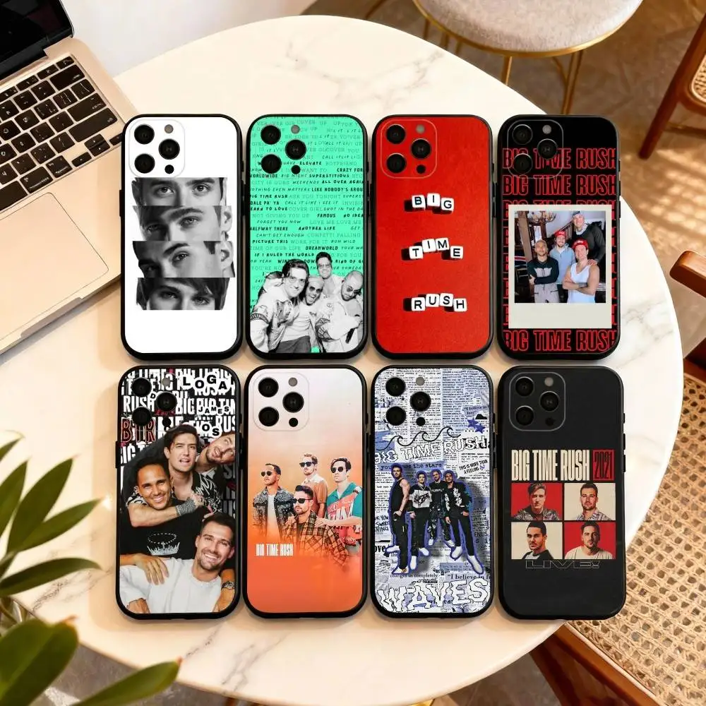 

Music B-Big Time Rush Phone Case For iPhone 17,16,15,14,13,12,11 Plus,Pro Max,XS,Soft Silicone Black Cover