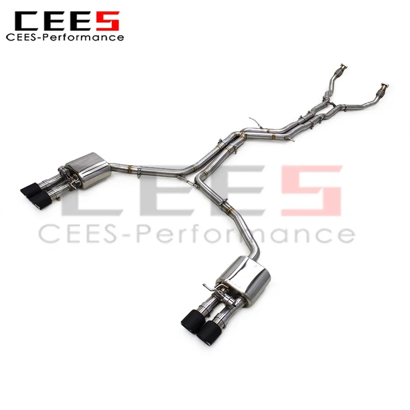 CEES Stainless Steel Exhaust for Audi A6 3.0T 2012-2023 Valve Catback Exhaust System Racing Sport Muffler With Remote Control