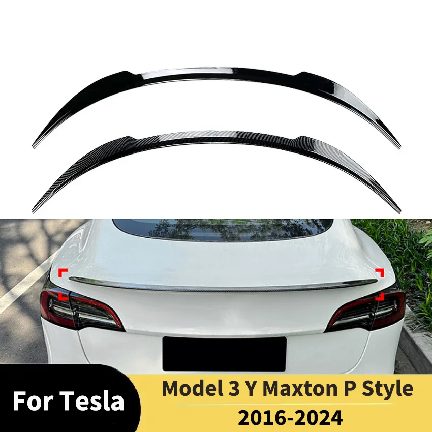 

Car Accessories Tail Fin Body kits For Tesla Model 3 Y Maxton P Style 2016-2024 Rear Trunk Spoiler Wing Lip Rear Roof Diffuser