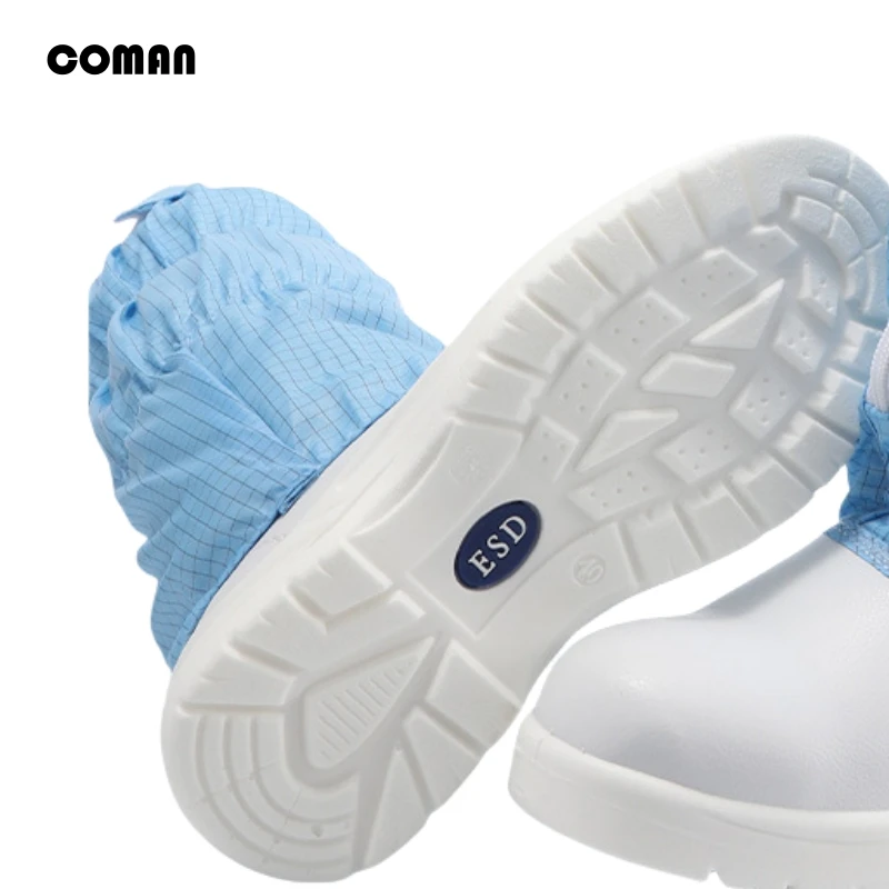 Anti static Shoe toe wrapped in steel Shoes Food Factory laboratory Engineering Safety High Tube Labor Protection Shoes