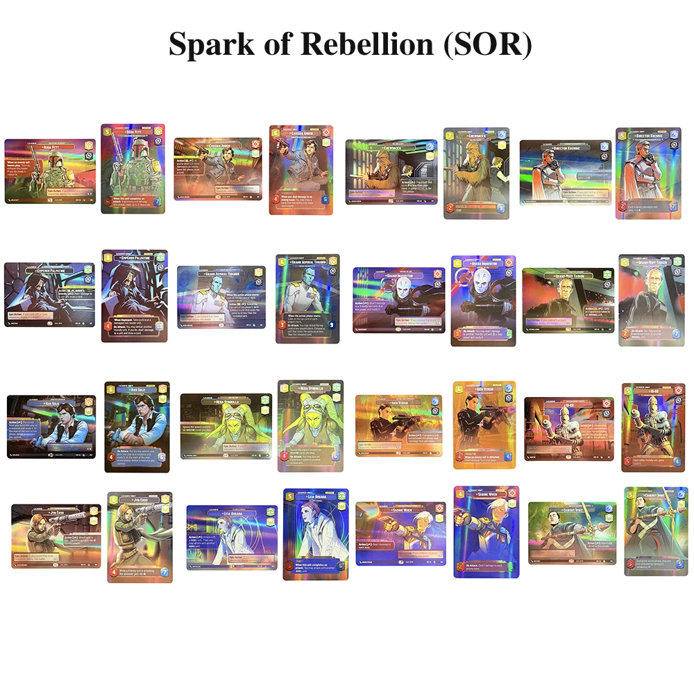 

SWUDB Proxy Cards Showcase Foil Spark of Rebellion Leia Organa Han Solo Sabine Wren Grand Inousitor Collection Toys Gifts