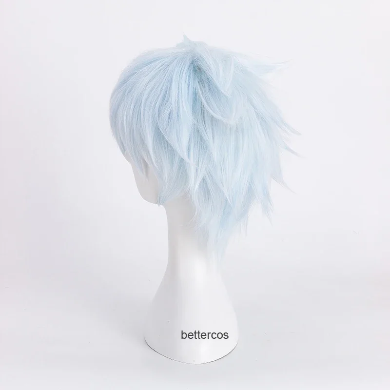 BORUTO NEXT GENERATIONS Mitsuki Cosplay Wig Short Light Blue Heat Resistant Synthetic Hair Wig Wig Cap