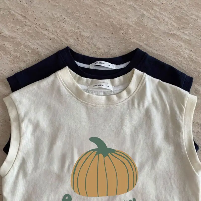 Pure Cotton Children's Vest for Boys and Girls 2025 Summer New Korean Version Sleeveless T-shirt Trendy