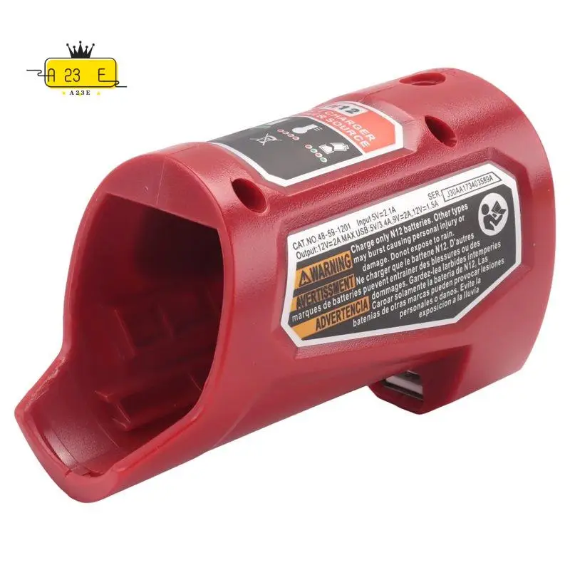 

A23E-N12 Battery Power Source Adapter For 12V M12 Battery Power Wheel Charger Adapter With 12V DC Port USB2.0 Port