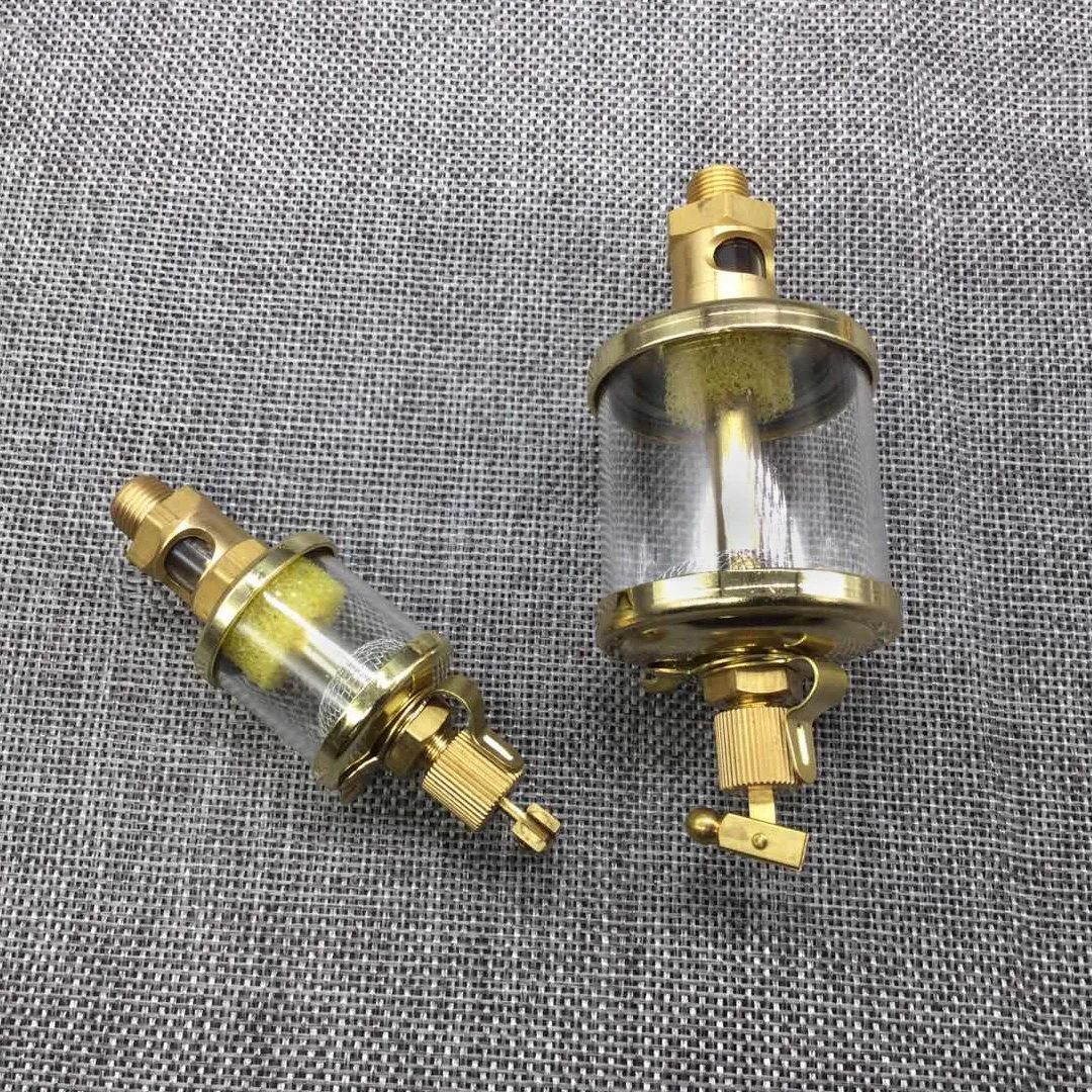 

1/8" 1/4" 3/8" 1/2" BSP Male x 1" 1.5" 2" 3” 4" OD Cup Brass Sight Gravity Drip Feed Oiler Lubricator For Hit Miss Engine