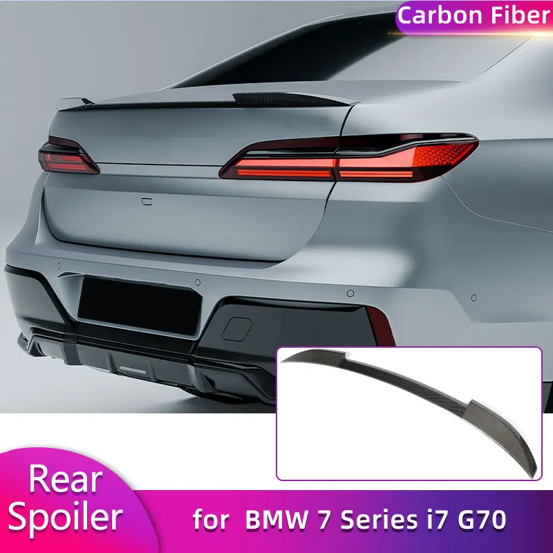 

Full Carbon Fiber Rear Trunk Spoiler Wing for BMW 7 Series i7 G70 2023-2026 Car Racing Rear Spoiler Boot Wing Lip Body Kit