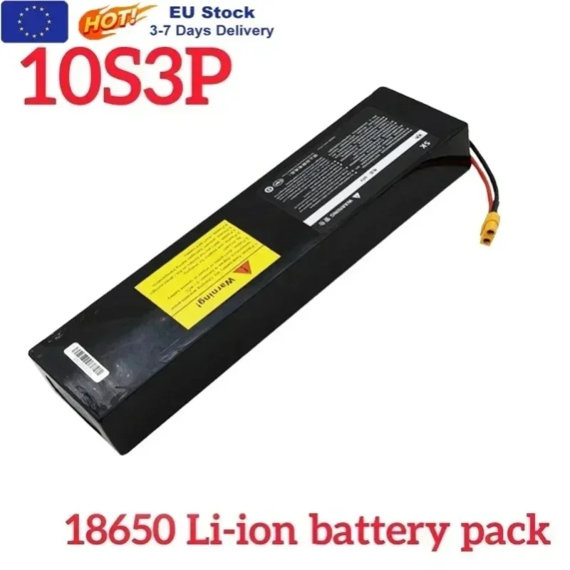 36V 100Ah Wiederaufladbarer Lithium-Akku 18650 10S3P 1000W Leistungsmodifizierter 36V Elektroroller-Akku mit BMS, XT60 JST