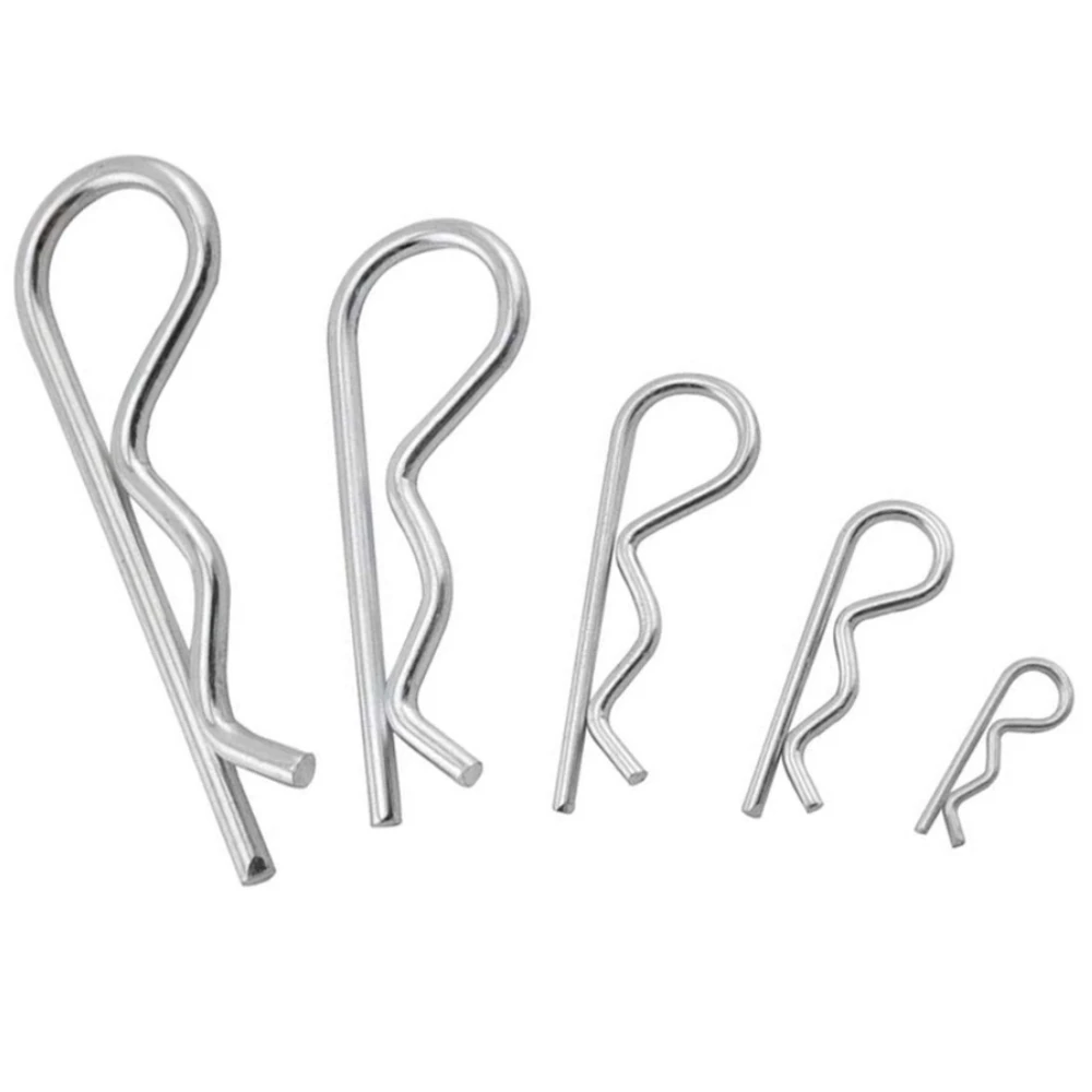 

Push Cotter Pins 265Pcs Heavy Duty R-Type Cotter Pins Set KIt Wave Latch Bolt Locking Split Clip Hitch Galvanised Spring Pins