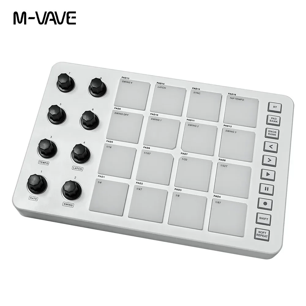 M-VAVE SMC-PAD LaunchPad  USB-C and Portable Design Wireless MIDI Controller Suitable for Beginners